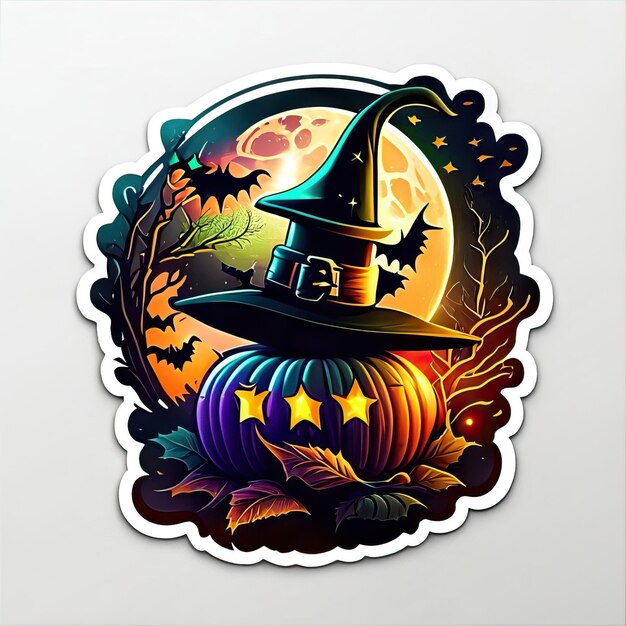 Photo halloween pumpkin sticker