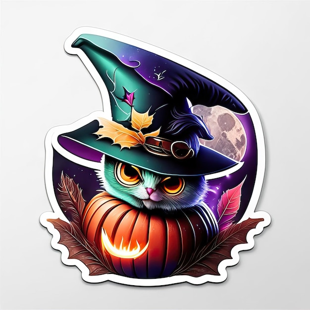 Photo halloween pumpkin sticker