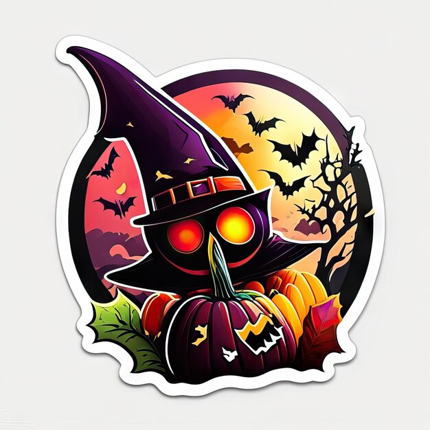 Photo halloween pumpkin sticker