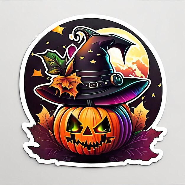 Photo halloween pumpkin sticker