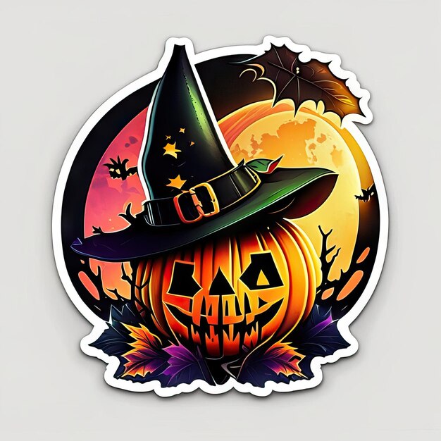 Photo halloween pumpkin sticker