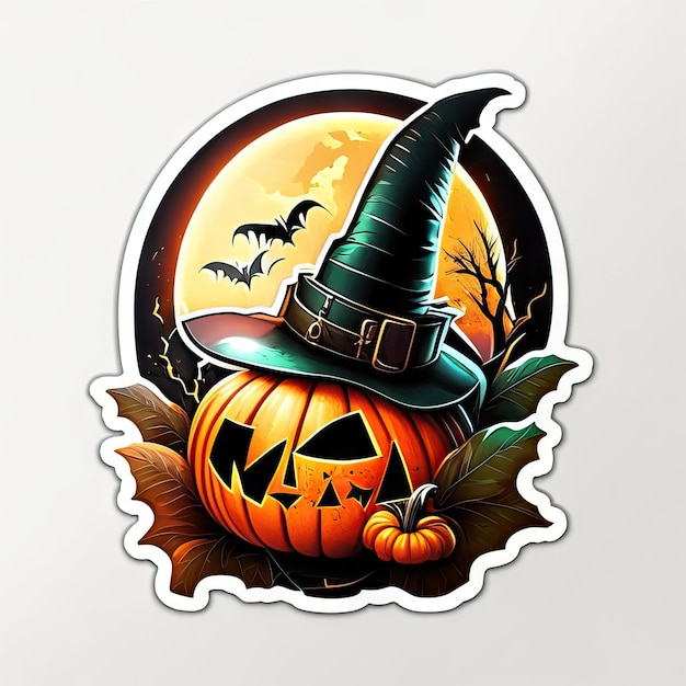 Photo halloween pumpkin sticker