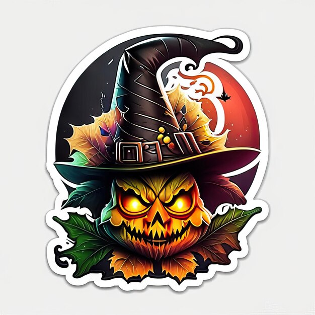 Photo halloween pumpkin sticker