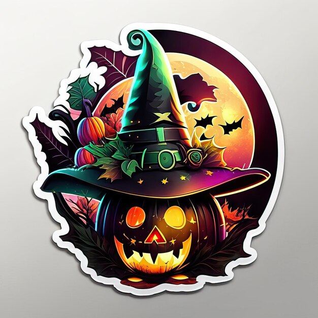 Photo halloween pumpkin sticker