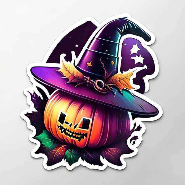 Photo halloween pumpkin sticker