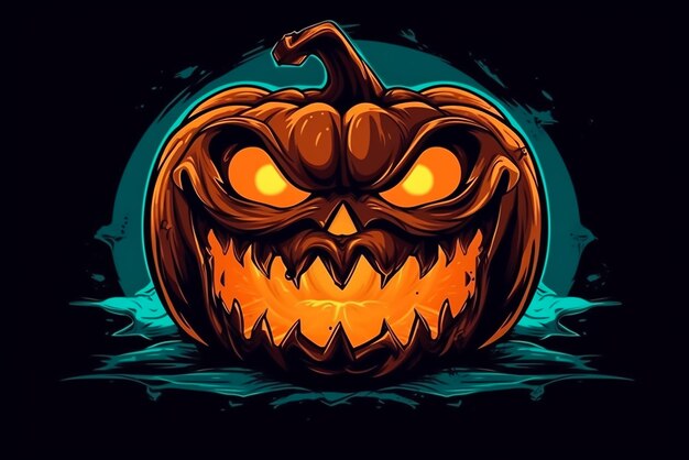 Halloween pumpkin trick or treat dark background