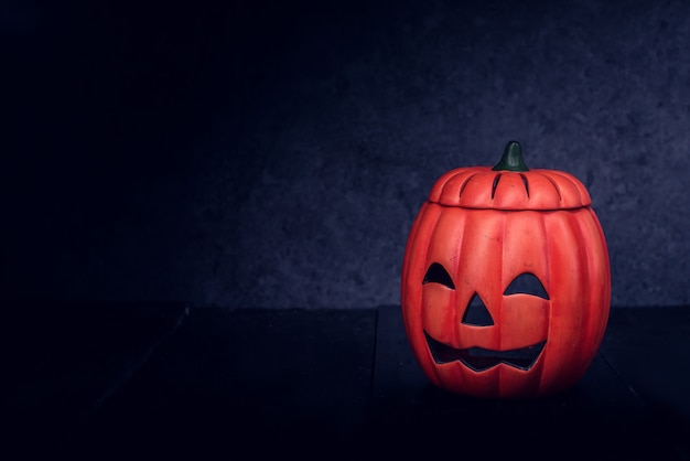 Halloween pumpkin, trick or treat in dark night