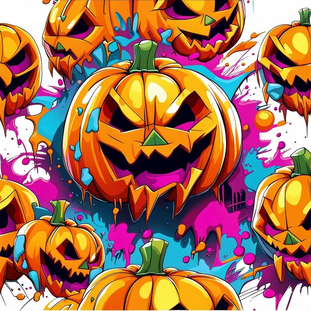 Photo halloween pumpkin tshirt design