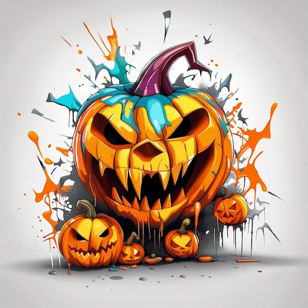 Halloween pumpkin tshirt design