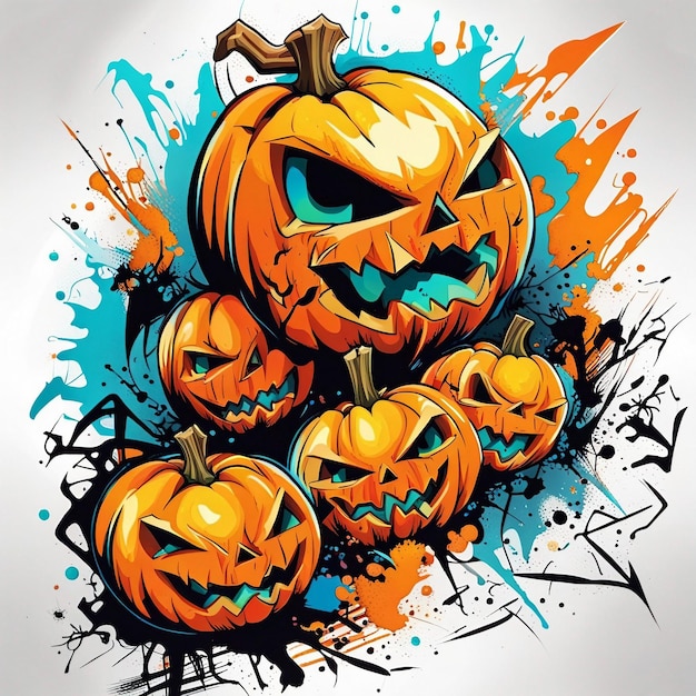 Halloween pumpkin tshirt design