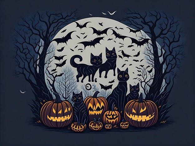 Halloween pumpkin tshirt illustration design vector