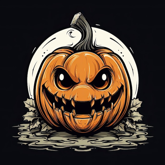 Halloween pumpkin Vector illustration in cartoon style
