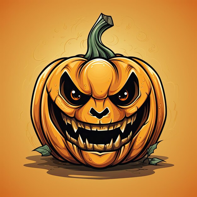 Halloween pumpkin Vector illustration in cartoon style