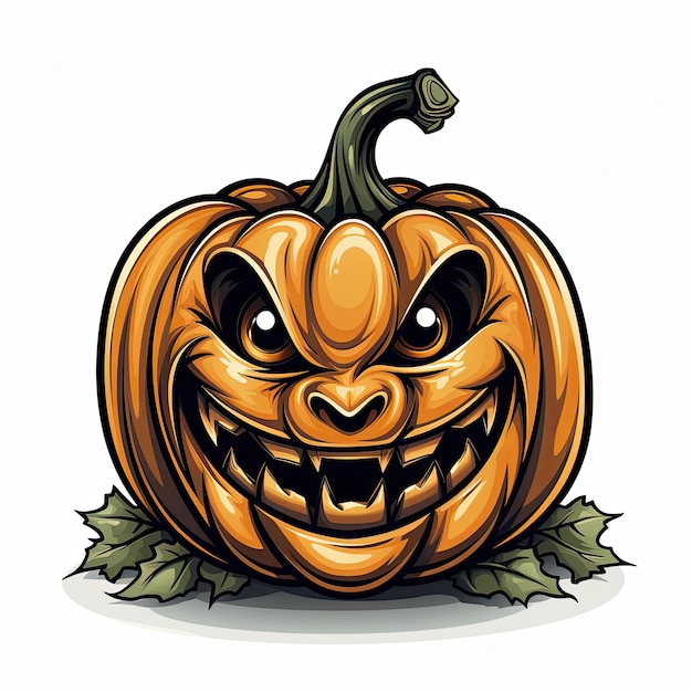 Halloween pumpkin Vector illustration in cartoon style