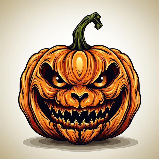 Halloween pumpkin Vector illustration in cartoon style