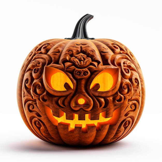 Halloween pumpkin on white background design for Halloween on 31 October