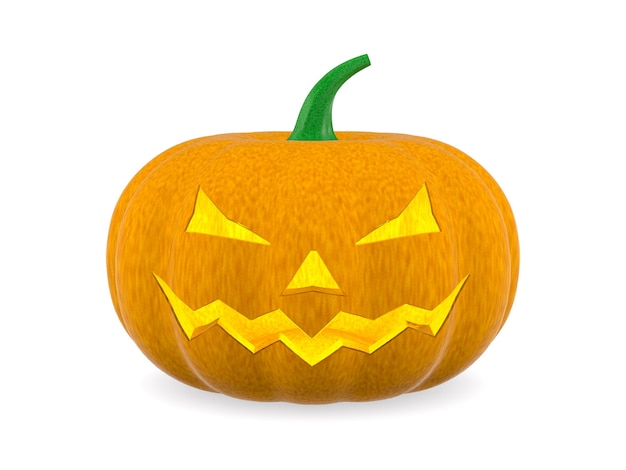 Halloween pumpkin on white background. Isolated 3D illustration