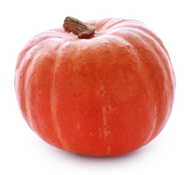 Halloween pumpkin over white background