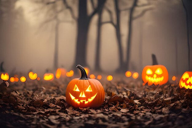 Halloween pumpkin with bat castle