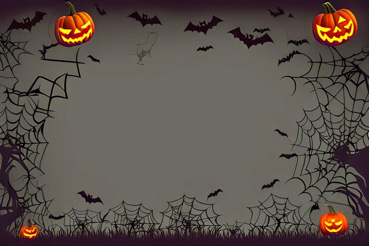A halloween pumpkin with bats and a sign saying halloween