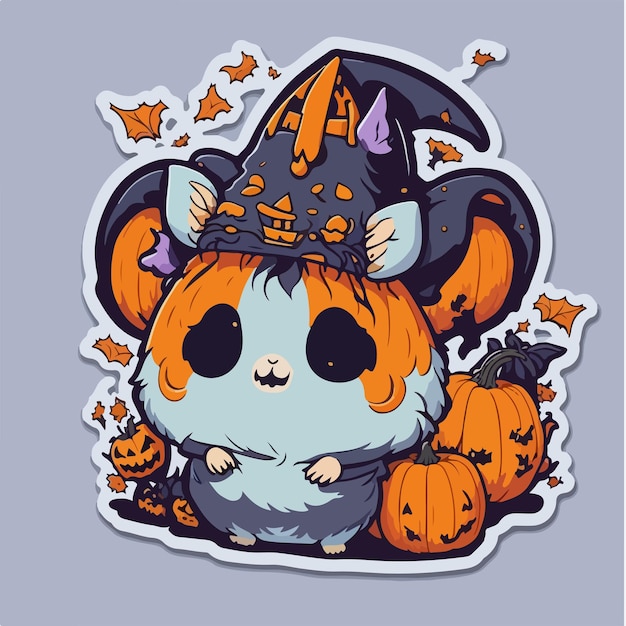 a halloween pumpkin with a halloween hat and a witch hat