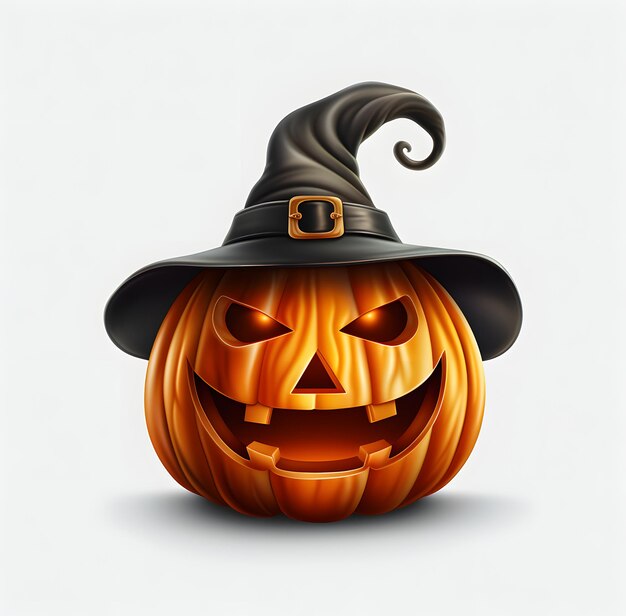 Photo halloween pumpkin with hat