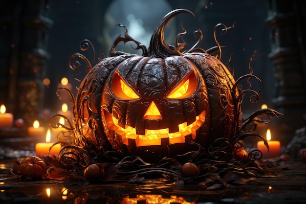 halloween pumpkin with high res glow