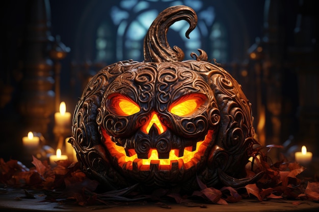 halloween pumpkin with high res glow