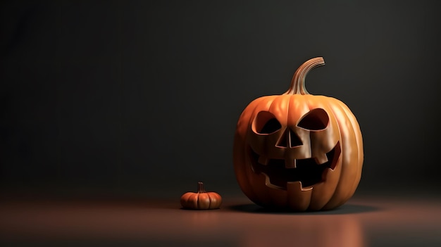 A halloween pumpkin with a skull on it