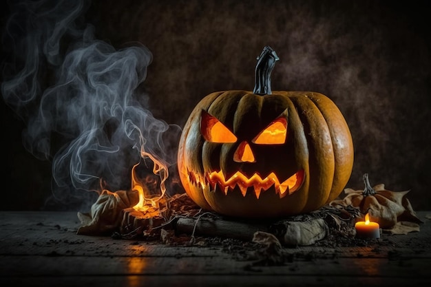 A halloween pumpkin with the word halloween on it