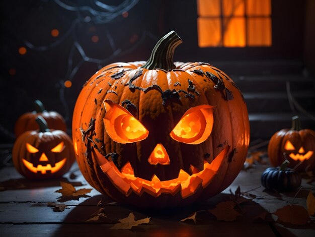 Foto una zucca di halloween