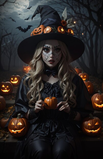 Halloween pumpking witcher girl