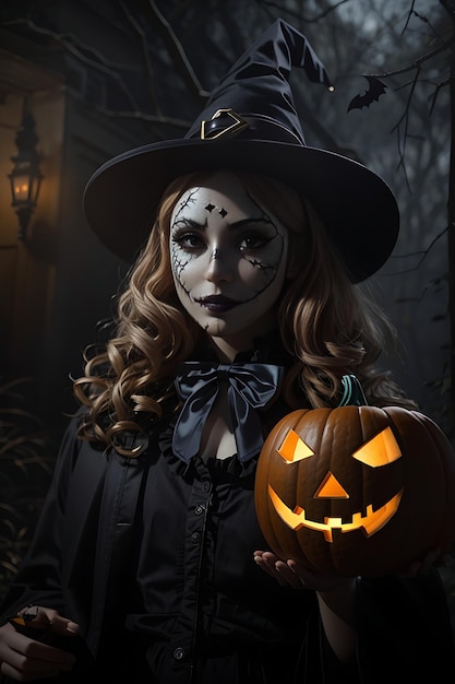 Halloween pumpking witcher girl