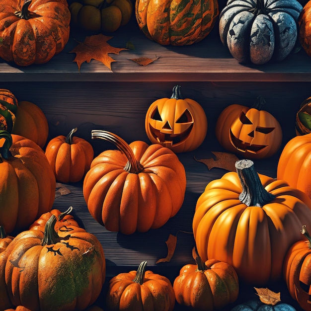 Halloween pumpkins Ai Generated