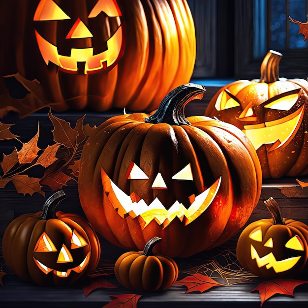 Halloween pumpkins Ai Generated