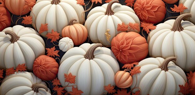 Halloween pumpkins harvest at thanksgiving generative ai