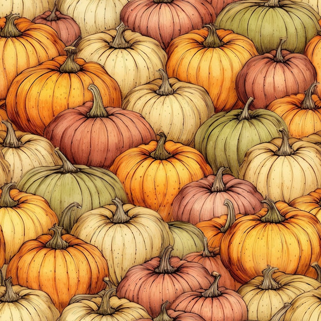 Halloween Pumpkins seamless pattern texture illustratio