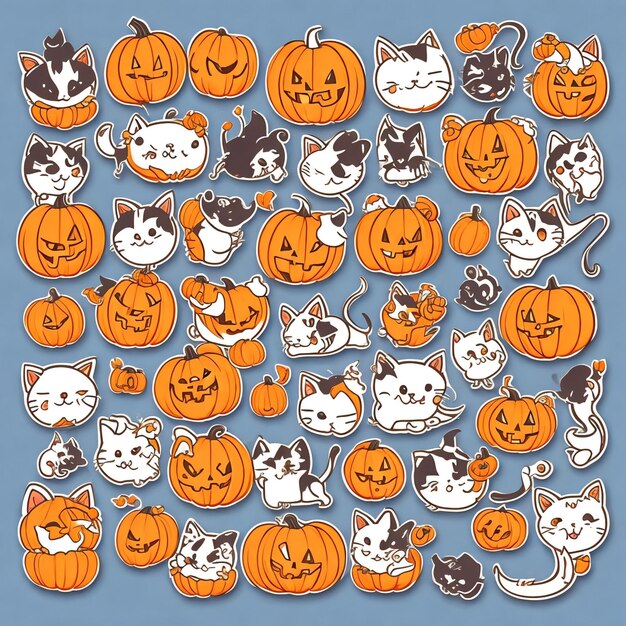 Halloween Pumpkins in a seamless repeat pattern