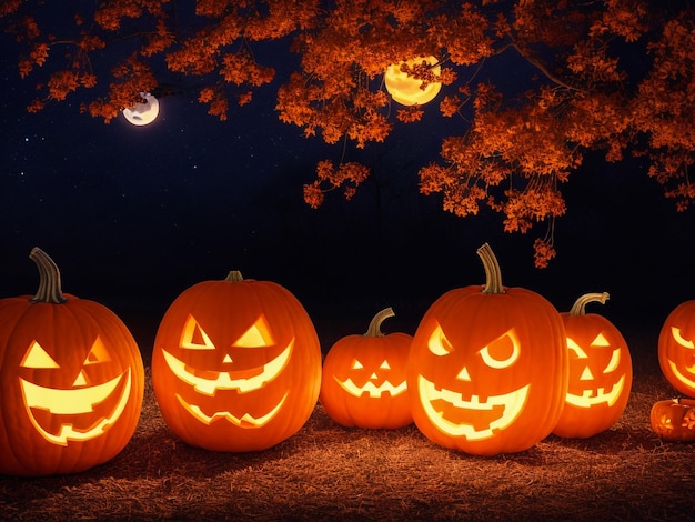 Halloween _pumpkins _under _the _moonlight