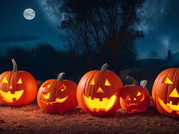 Halloween _pumpkins _under _the _moonlight