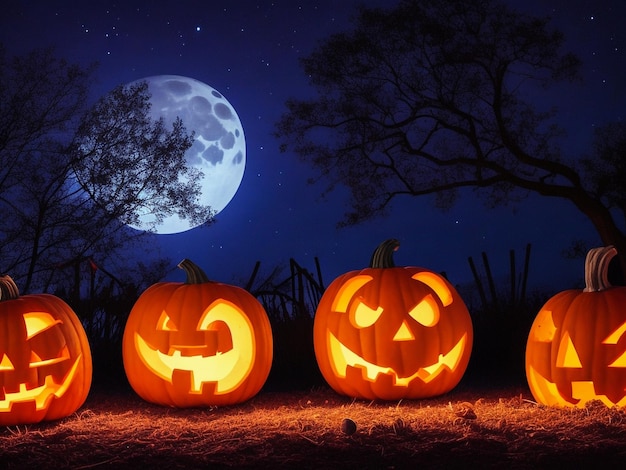 Halloween _pumpkins _under _the _moonlight