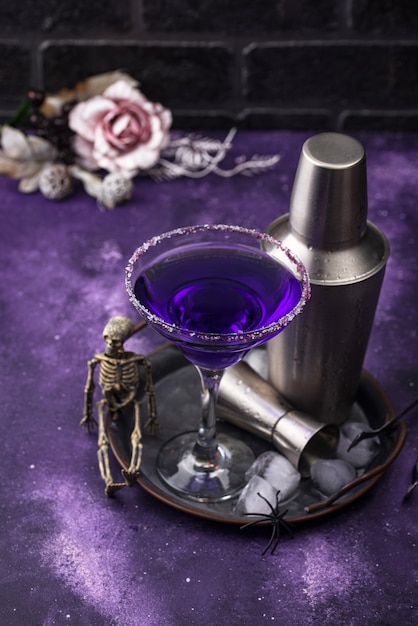 Halloween purple lavender margarita cocktail