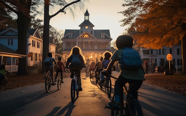 Halloween Race to the Haunted Mansion Kids' Adventure on Small Town Main Street