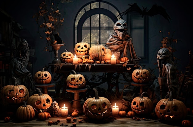 halloween realistic background image in the style of minimalist backgrounds circular shapes light