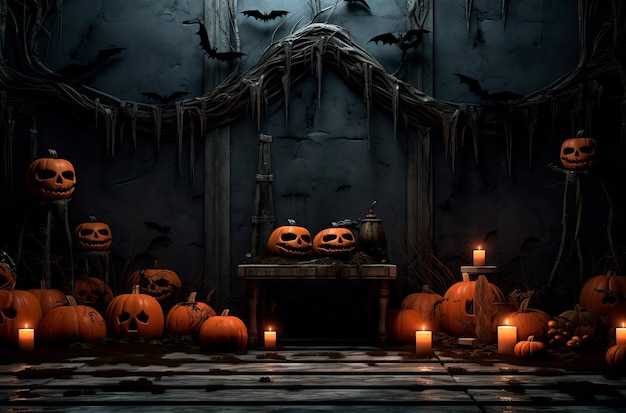 halloween realistic background image in the style of minimalist backgrounds circular shapes light