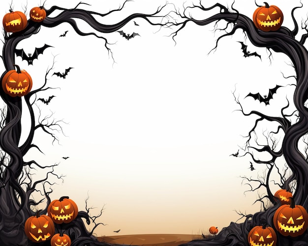 Halloween rectangular border frame