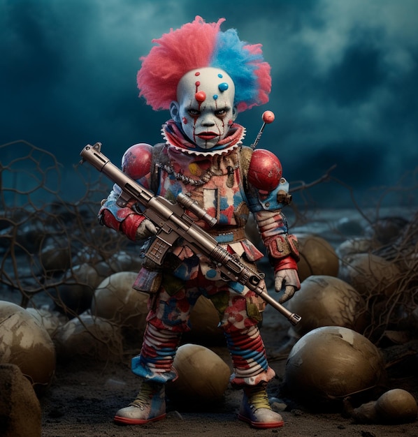 Photo halloween represented by clown