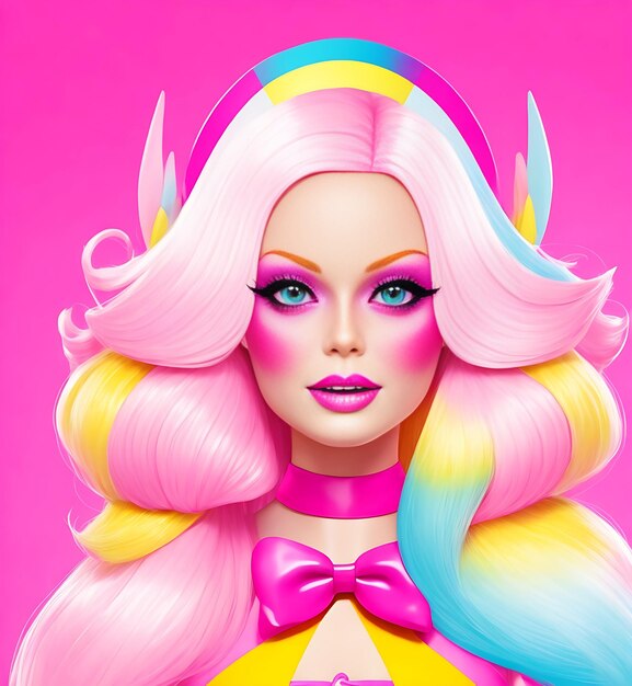 Halloween roze Barbie heksenpop ai gegenereerd