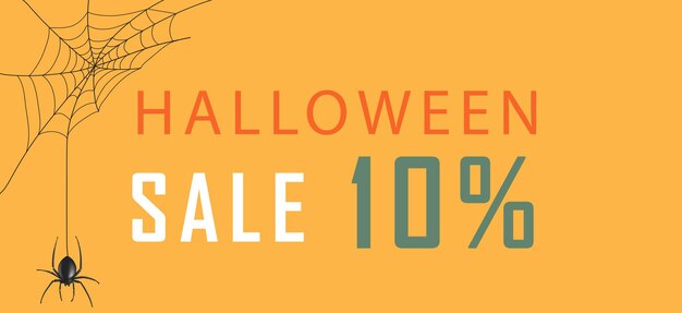 Photo halloween sale banner modern minimal design for sales up to 10 percent off sale 3d work and 3d image