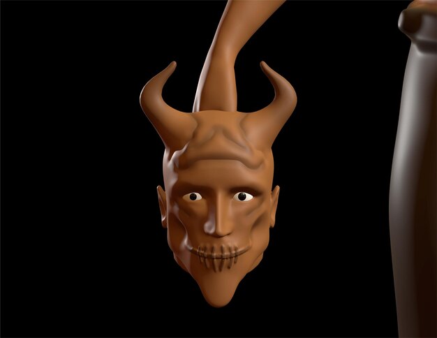 ハロウィンキャラクター3Dイベントのためのハロウィーン恐怖頭キャラクター3Dデザイン